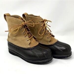 Bean‎ Boots LL BEAN Women's Brown Leather G2 Rubber Lace-Up Unlined Duck Boots 6